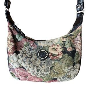 VINTAGE BASIC EDITIONS x Womens 90s Shoulder Purse Bag Floral Tapestry